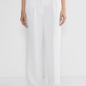 Wide-Leg White Women's Dress Pants